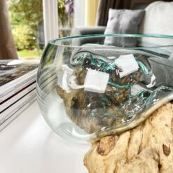 Darthome Limited Molten 20cm Fruit Bowl On Teak Root Stand 15 Darthome Limited Molten 20cm Fruit Bowl On Teak Root Stand -Decor Garden Shop IMG E1409