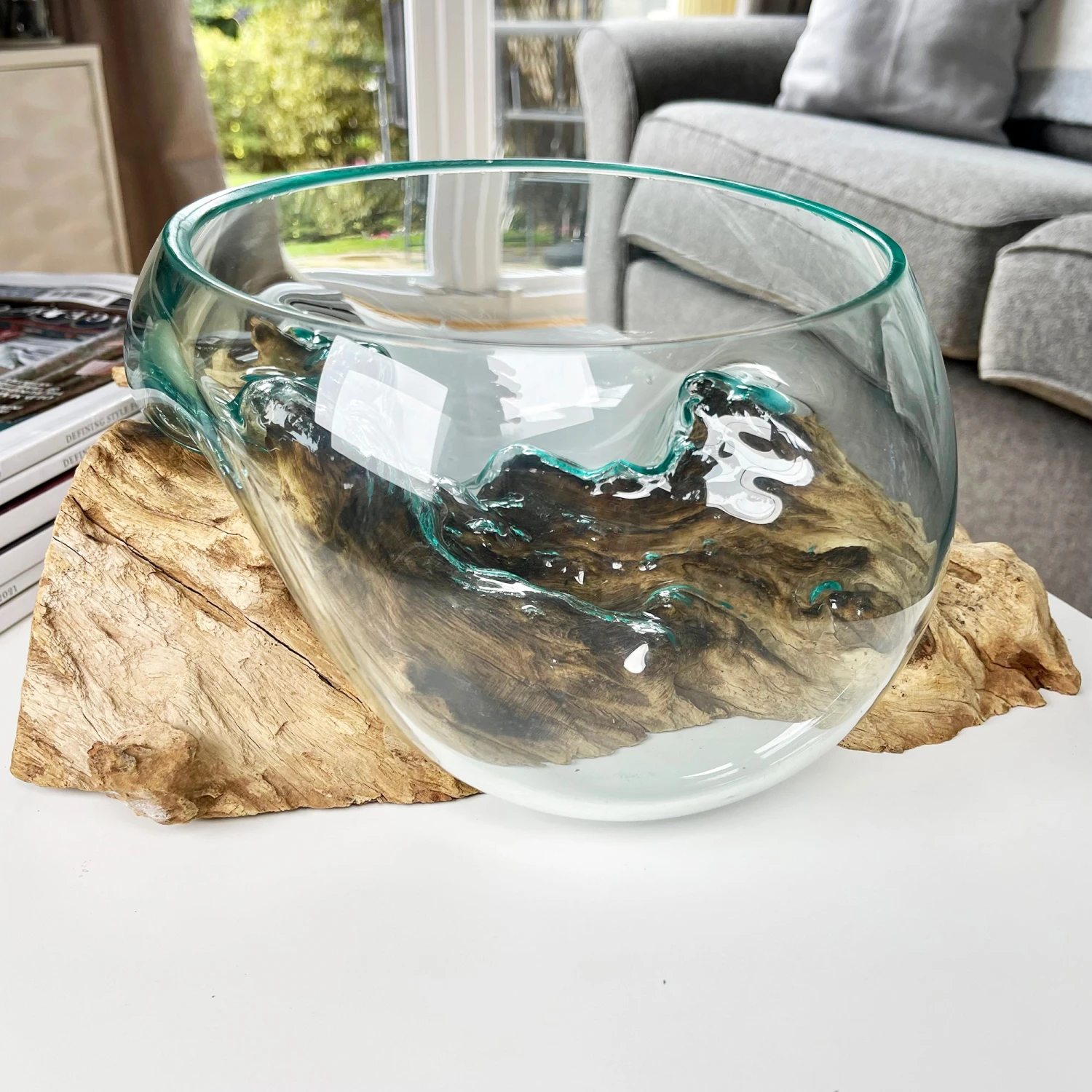 Darthome Limited Molten 20cm Fruit Bowl On Teak Root Stand 8 Darthome Limited Molten 20cm Fruit Bowl On Teak Root Stand - Image 8