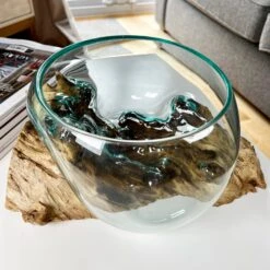 Darthome Limited Molten 20cm Fruit Bowl On Teak Root Stand 20 Darthome Limited Molten 20cm Fruit Bowl On Teak Root Stand -Decor Garden Shop IMG E1414