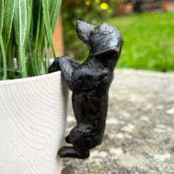 Darthome Limited Set Of 2 Black Dog Pot Hangers -Decor Garden Shop IMG E1618