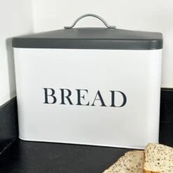 Darthome Limited White Bread Bin With Grey Lid