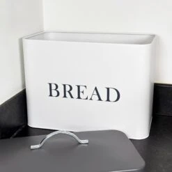 Darthome Limited White Bread Bin With Grey Lid -Decor Garden Shop IMG E1724