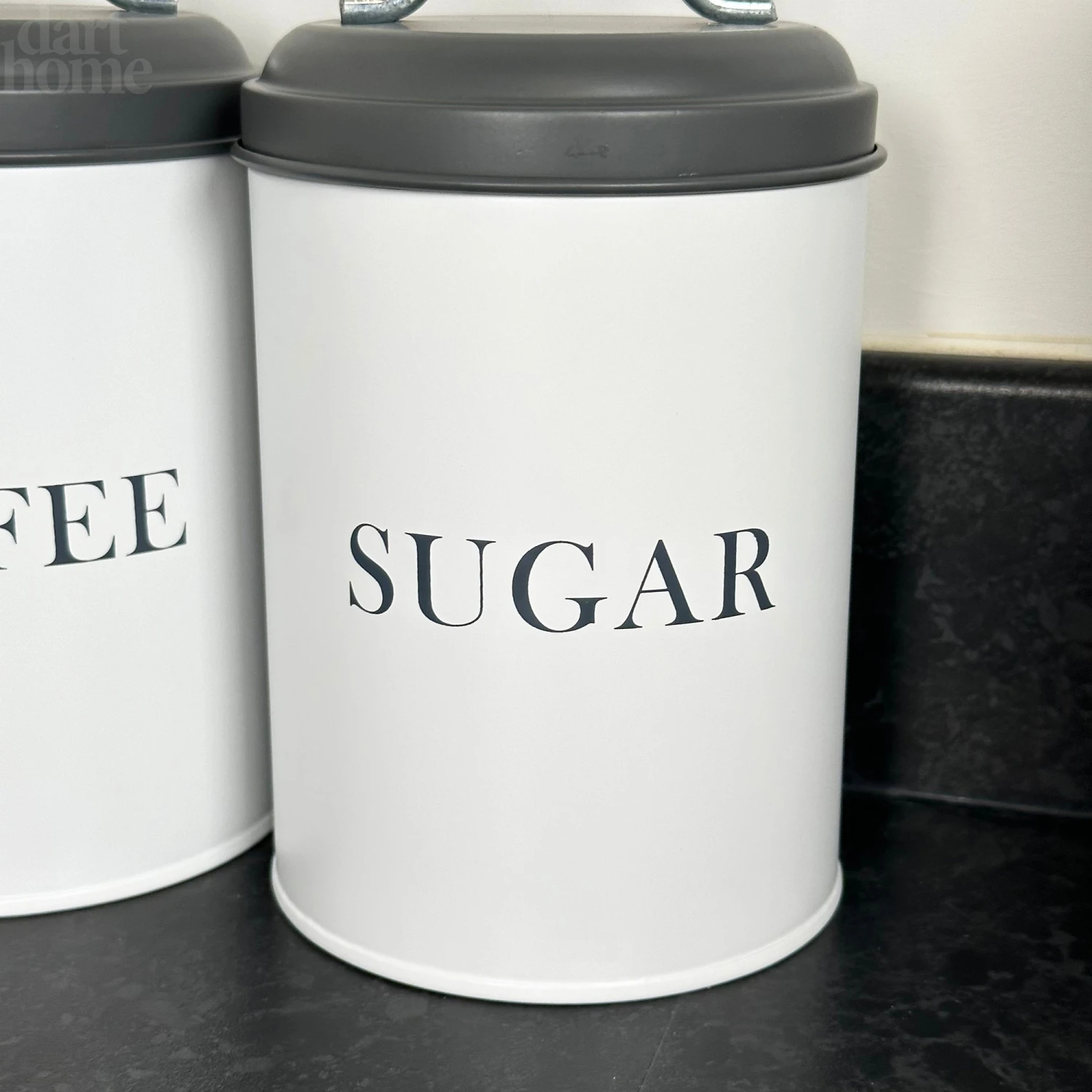 Darthome Limited 6 Piece White And Grey Kitchen Canister Set 10 Darthome Limited 6 Piece White And Grey Kitchen Canister Set - Image 10