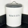 Darthome Limited White Biscuit Tin With Grey Lid