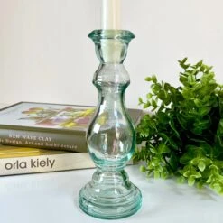 Darthome Limited Recycled Glass Clear Candlestick Holder 20cm