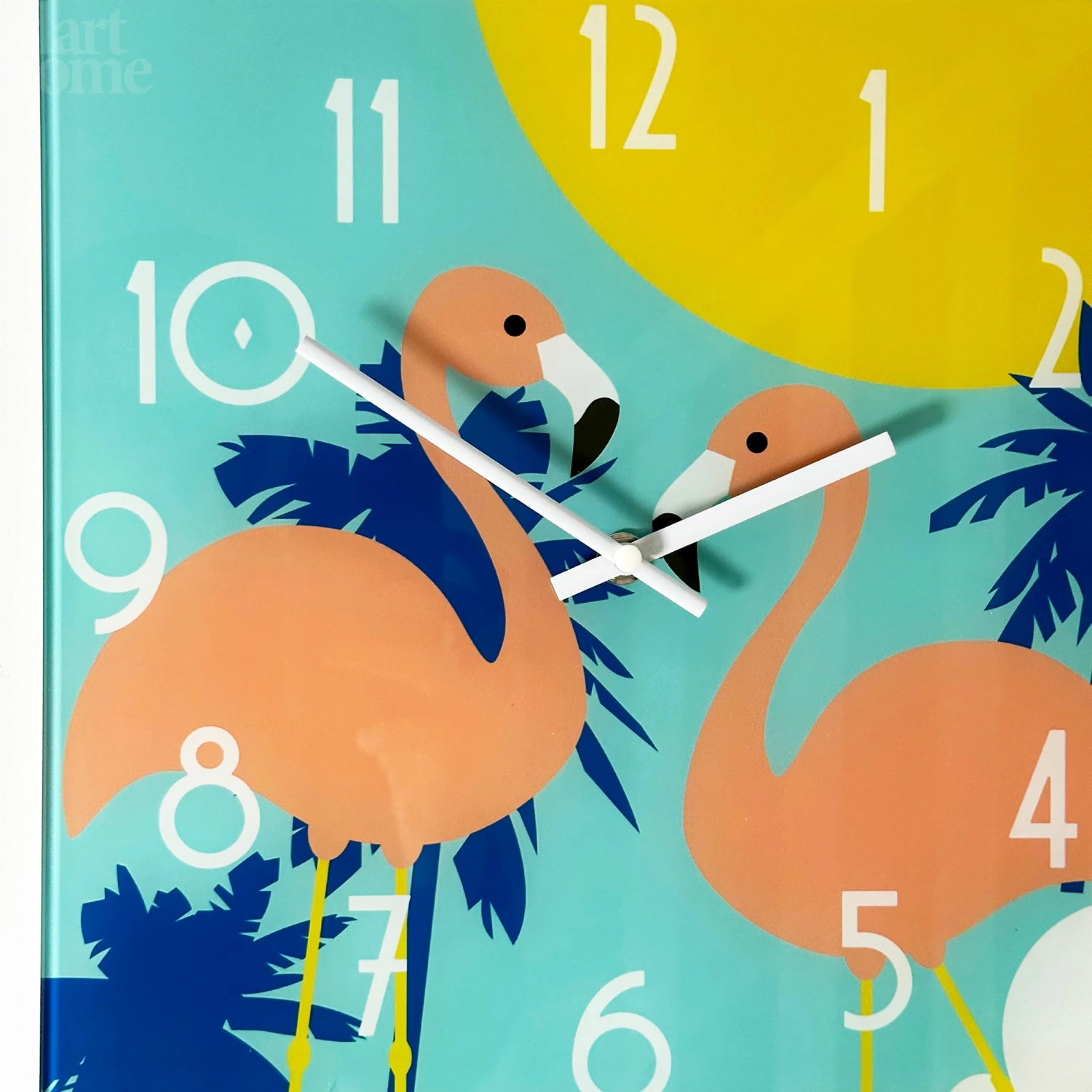 Darthome Limited South Beach Flamingos Glass Wall Clock 3 Darthome Limited South Beach Flamingos Glass Wall Clock - Image 3