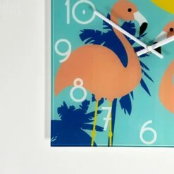 Darthome Limited South Beach Flamingos Glass Wall Clock 14 Darthome Limited South Beach Flamingos Glass Wall Clock -Decor Garden Shop IMG E1873