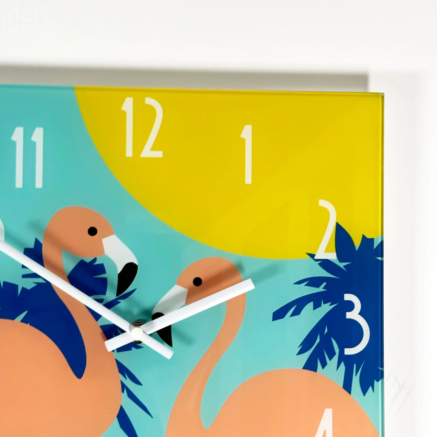Darthome Limited South Beach Flamingos Glass Wall Clock 7 Darthome Limited South Beach Flamingos Glass Wall Clock - Image 7