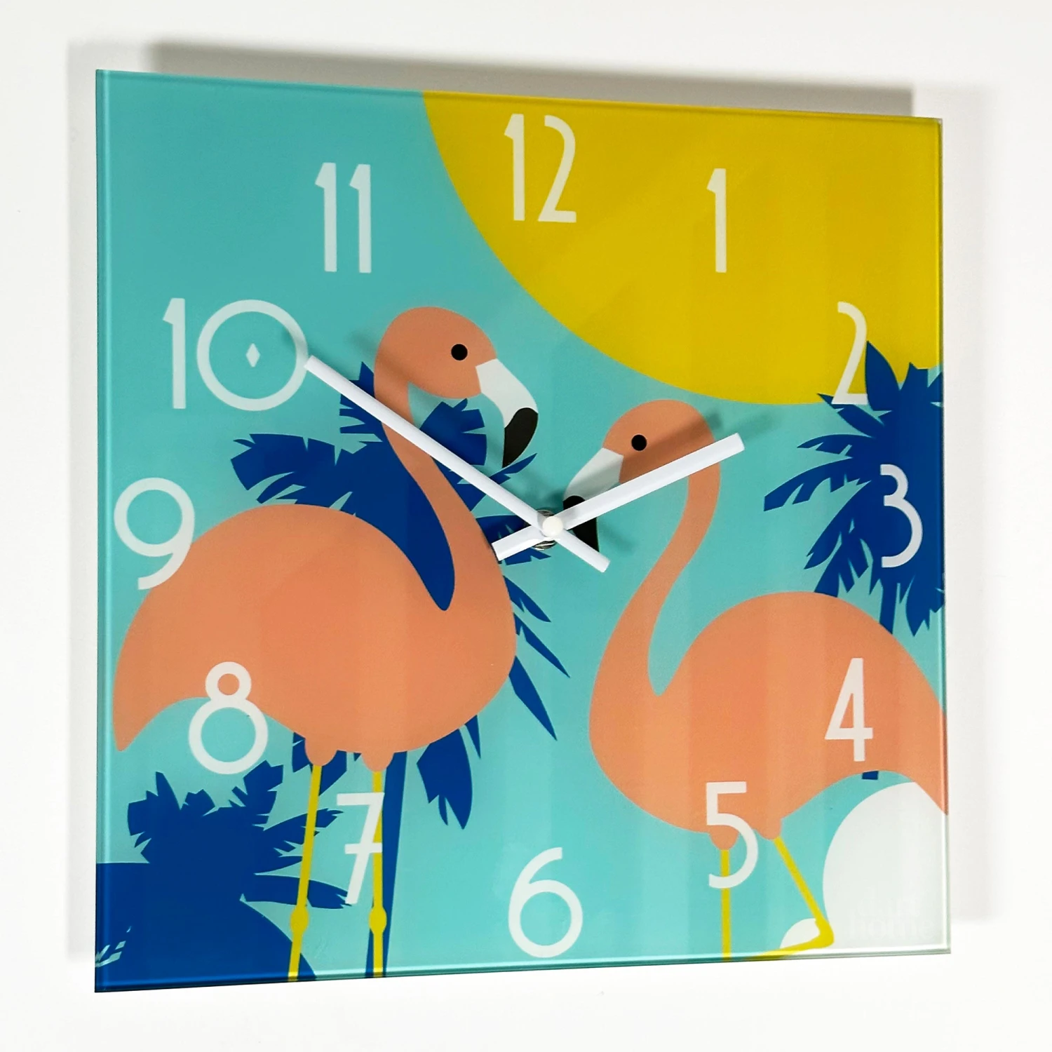 Darthome Limited South Beach Flamingos Glass Wall Clock 9 Darthome Limited South Beach Flamingos Glass Wall Clock - Image 9