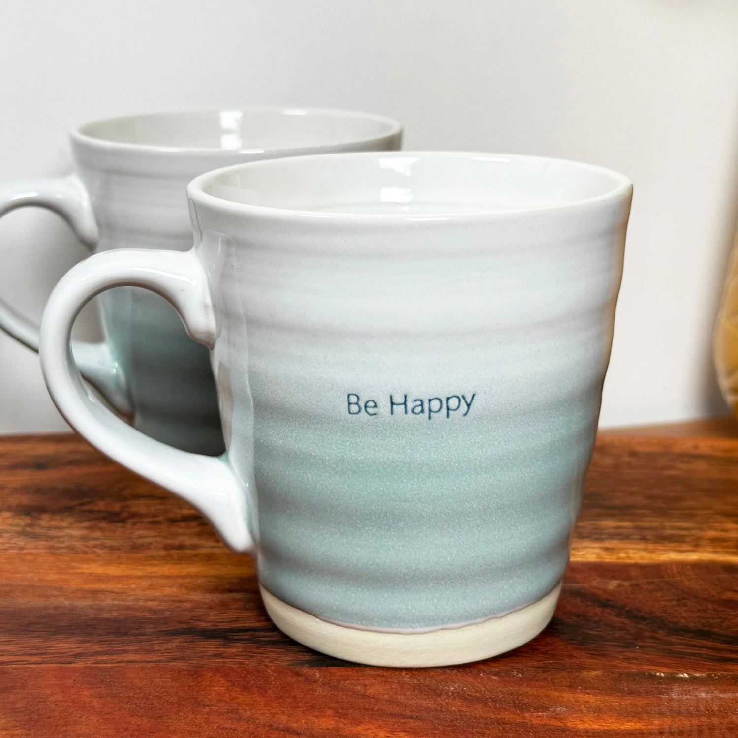 Darthome Limited Set Of 2 Blue Be Happy Quote Mugs 500ml 2 Darthome Limited Set Of 2 Blue Be Happy Quote Mugs 500ml - Image 2