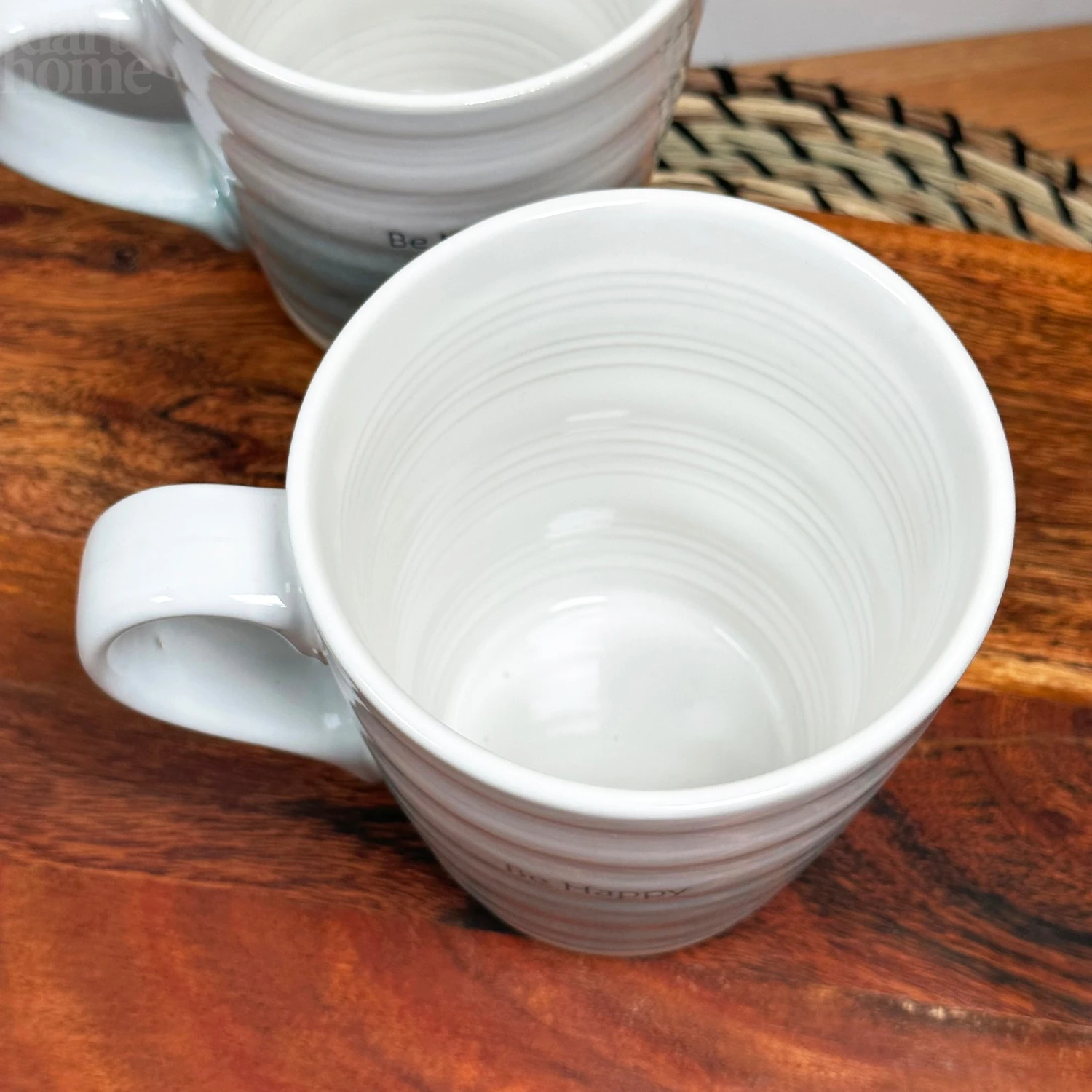 Darthome Limited Set Of 2 Blue Be Happy Quote Mugs 500ml 6 Darthome Limited Set Of 2 Blue Be Happy Quote Mugs 500ml - Image 6