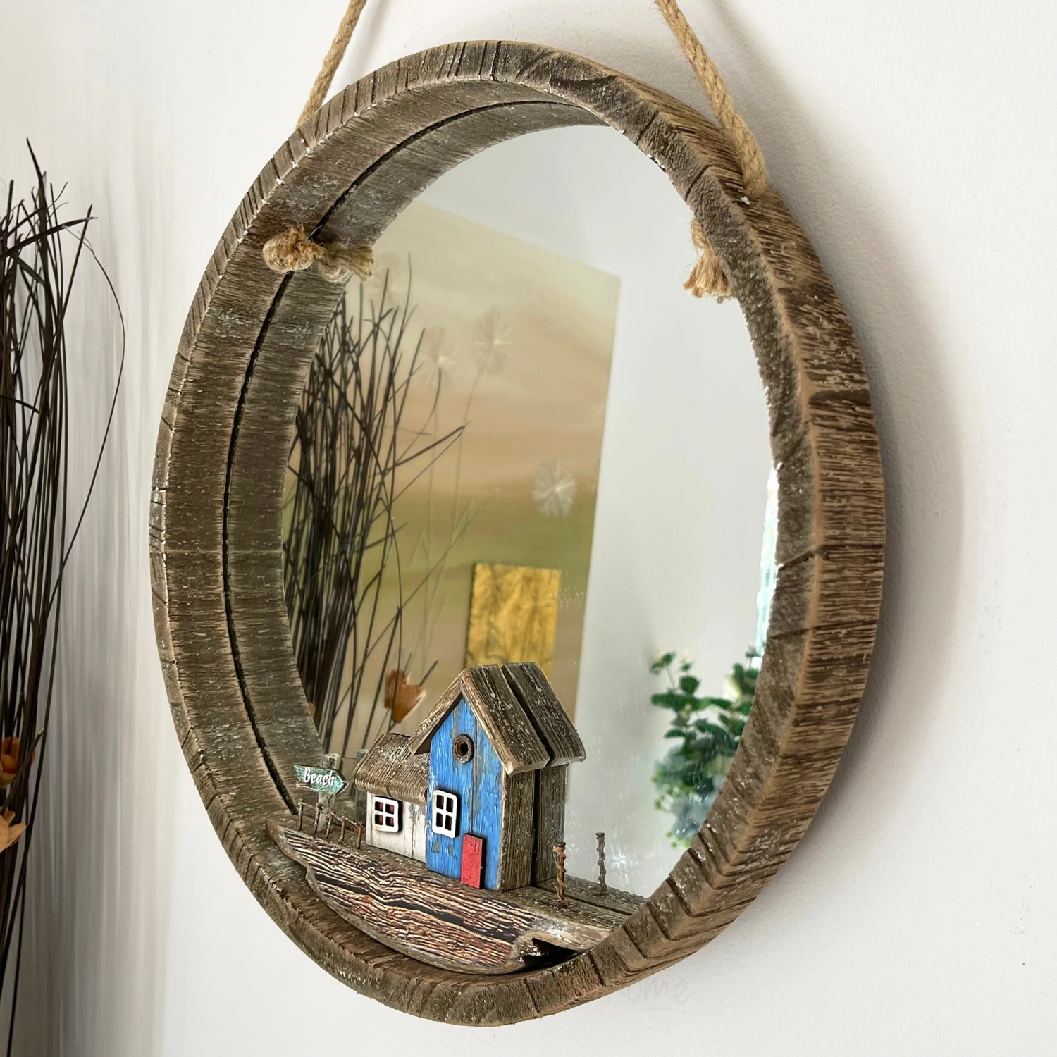 Darthome Limited Rustic Beach Hut Wall Mirror 4 Darthome Limited Rustic Beach Hut Wall Mirror - Image 4