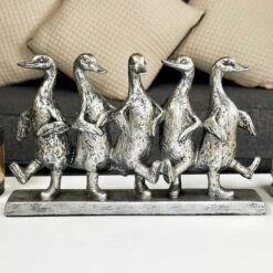 Darthome Limited Silver Five Dancing Ducks Sculpture