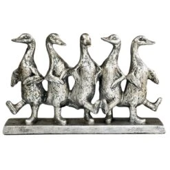 Darthome Limited Silver Five Dancing Ducks Sculpture -Decor Garden Shop IMG E1946copy