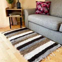 Darthome Limited Brown Stripe Shaggy Rug