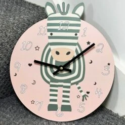 Darthome Limited Round Zebra Childrens Wall Clock
