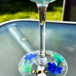 Darthome Limited Hand Painted Wildflower Bees Balloon Gin Glass 9 Darthome Limited Hand Painted Wildflower Bees Balloon Gin Glass -Decor Garden Shop IMG E2298