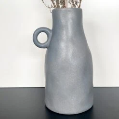 Darthome Limited Grey Pottery Vase With Handle -Decor Garden Shop IMG E2355