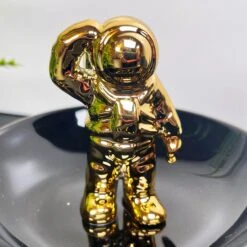 Darthome Limited Black & Gold Spacemen Trinket Dish -Decor Garden Shop IMG E2367