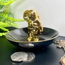 Darthome Limited Black & Gold Spacemen Trinket Dish -Decor Garden Shop IMG E2369