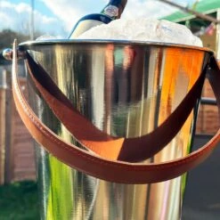 Darthome Limited Silver Champagne Bucket With Faux Leather Handle -Decor Garden Shop IMG E2402 d2cfec4d 226d 46b1 a2ea aff5706050b4