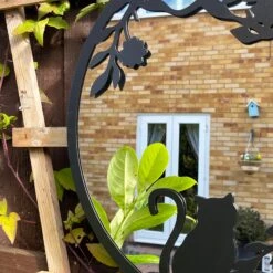 Darthome Limited Cat In The Bushes Silhouette Garden Mirror -Decor Garden Shop IMG E2579