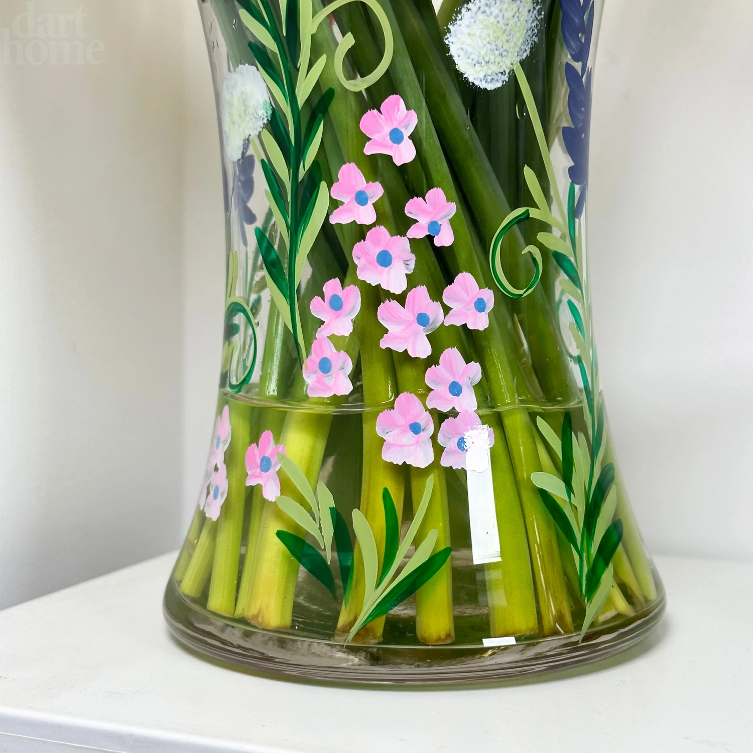 Darthome Limited Hand Painted Glass Botanical Butterflies Vase 2 Darthome Limited Hand Painted Glass Botanical Butterflies Vase - Image 2