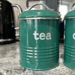 Darthome Limited Green Ridged Tea Coffee Sugar Canisters -Decor Garden Shop IMG E2623