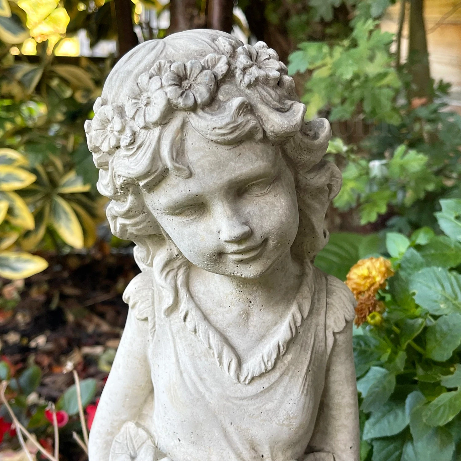 Darthome Limited Stone Flower Girl Garden Sculpture 2 Darthome Limited Stone Flower Girl Garden Sculpture - Image 2