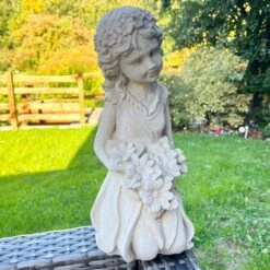 Darthome Limited Stone Flower Girl Garden Sculpture 16 Darthome Limited Stone Flower Girl Garden Sculpture -Decor Garden Shop IMG E2730