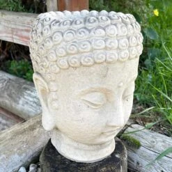 Darthome Limited Stone Buddha Head Planter 13x23cm