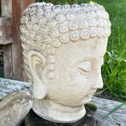 Darthome Limited Stone Buddha Head Planter 13x23cm -Decor Garden Shop IMG E2746