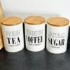 Darthome Limited Cream Ceramic Tea Coffee Sugar Canisters