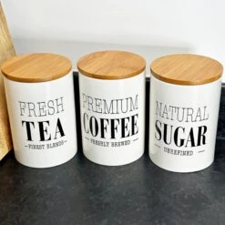 Darthome Limited Cream Ceramic Tea Coffee Sugar Canisters