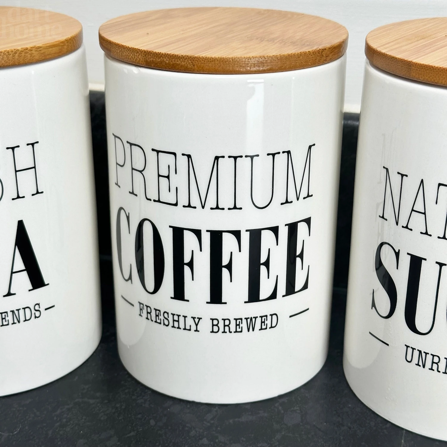 Darthome Limited Cream Ceramic Tea Coffee Sugar Canisters 3 Darthome Limited Cream Ceramic Tea Coffee Sugar Canisters - Image 3