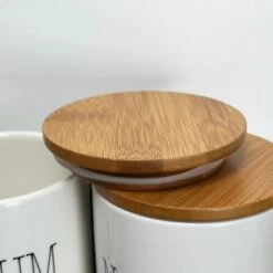 Darthome Limited Cream Ceramic Tea Coffee Sugar Canisters 22 Darthome Limited Cream Ceramic Tea Coffee Sugar Canisters -Decor Garden Shop IMG E2791