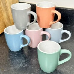 Darthome Limited Set Of 6 Multi Pastel Mugs 150ml
