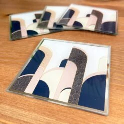 Darthome Limited Glass Art Deco Coasters Set Of 4 10 Darthome Limited Glass Art Deco Coasters Set Of 4 -Decor Garden Shop IMG E3014