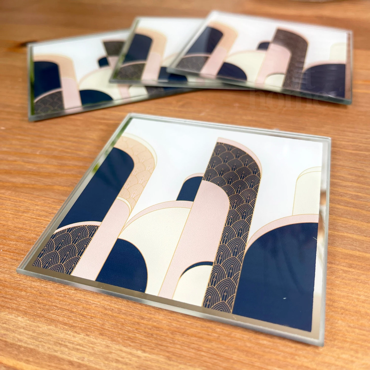 Darthome Limited Glass Art Deco Coasters Set Of 4 3 Darthome Limited Glass Art Deco Coasters Set Of 4 - Image 3