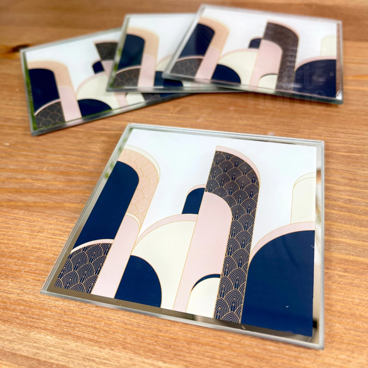Darthome Limited Glass Art Deco Coasters Set Of 4 6 Darthome Limited Glass Art Deco Coasters Set Of 4 - Image 6