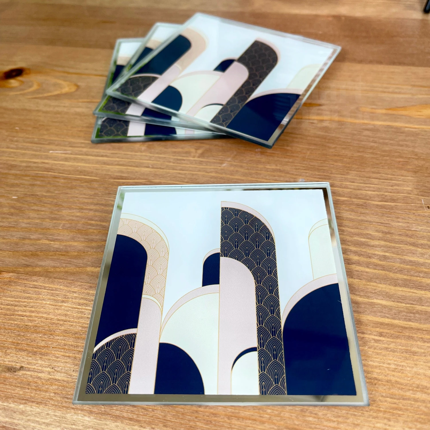 Darthome Limited Glass Art Deco Coasters Set Of 4 8 Darthome Limited Glass Art Deco Coasters Set Of 4 - Image 8