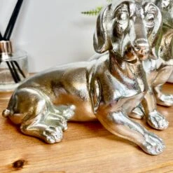 Darthome Limited Chrome Silver Twin Dachshund Ornament -Decor Garden Shop IMG E3113 1