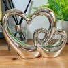 Darthome Limited Chrome Silver Double Love Heart Ornament