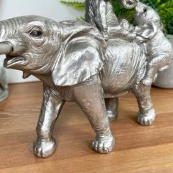 Darthome Limited Silver Elephant With Calves Ornament -Decor Garden Shop IMG E3135 1