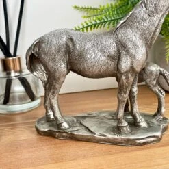 Darthome Limited Silver Horse & Foal Ornament -Decor Garden Shop IMG E3149