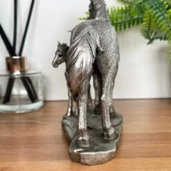 Darthome Limited Silver Horse & Foal Ornament -Decor Garden Shop IMG E3150