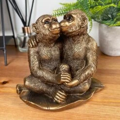 Darthome Limited Bronze Romantic Monkey Couple Figurine