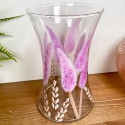 Darthome Limited Hand Painted Glass Pink Bunnytail Vase