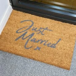 Darthome Limited Just Married Script Coir Door Mat