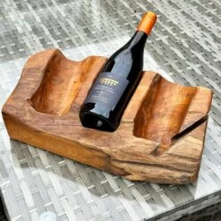 Darthome Limited Driftwood Triple Wine Bottle Holder -Decor Garden Shop IMG E3387